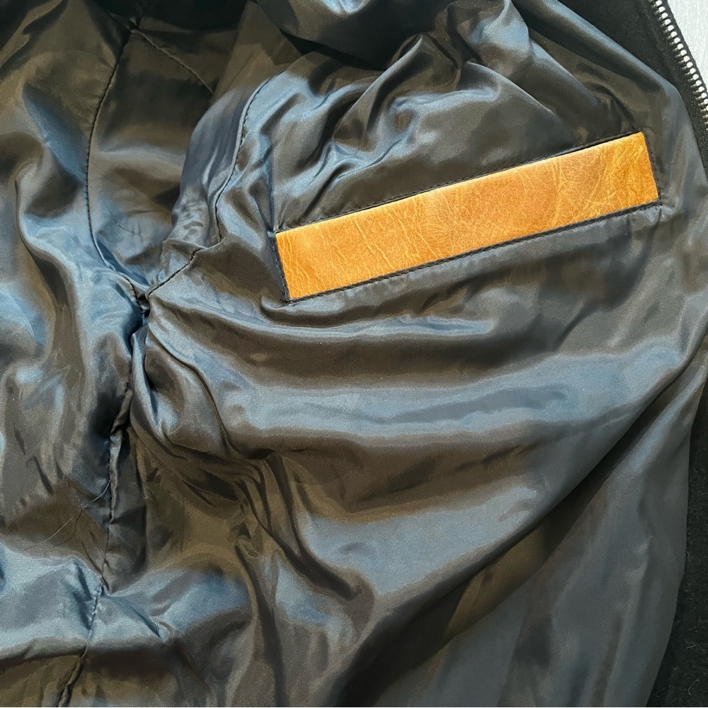 Mike’s Hard Lemonade Logo Wool Blend and Leather Zip Zip Front Jacket, Sz XL - Picture 13 of 15
